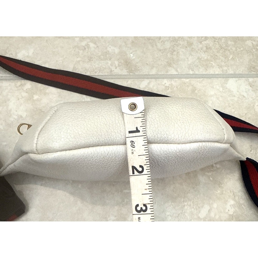 Authentic VTG Gucci Print Belt Bag Belt Logo Ivory Leather Bumbag Luxury - Picture 8 of 12